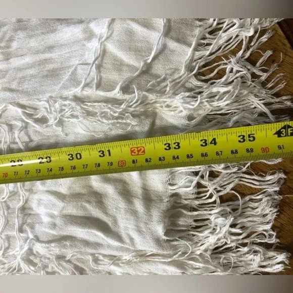 Pretty Boho Ivory Scarf 72”x20” Lightweight & Cozy Looks Great with Everything! - Picture 5 of 5